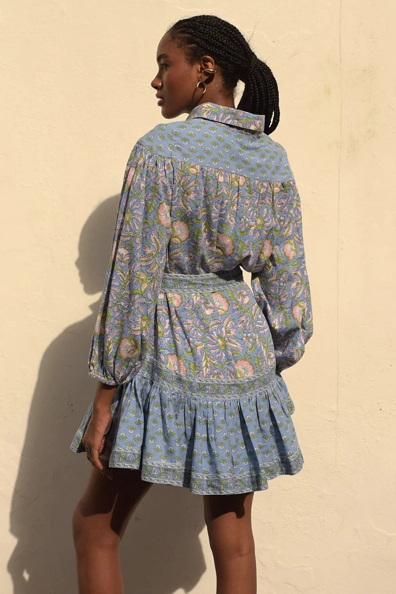 Load image into Gallery viewer, Lorena Short Dress Blue - ONE SIZE - Dress
