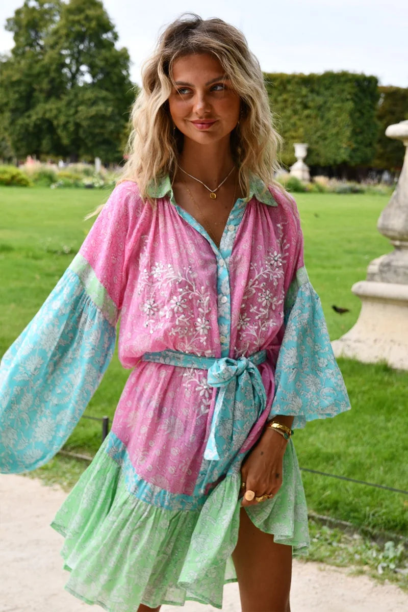 Load image into Gallery viewer, Olga Short Dress Multico - ONE SIZE - Dress
