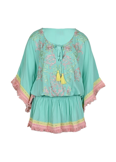 Sejla Short Dress Aqua - ONE SIZE - Dress