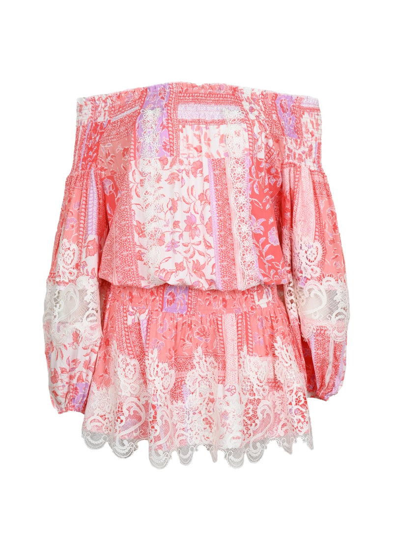 Shania Short Dress Multi Pink