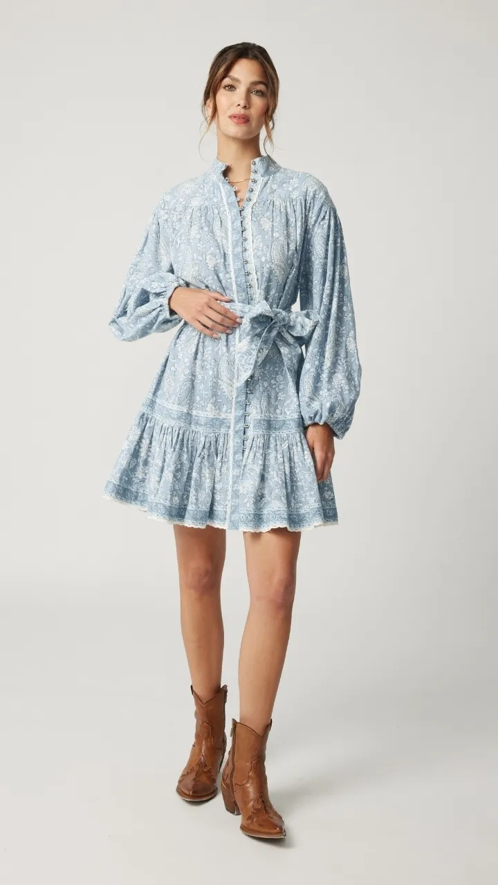 Load image into Gallery viewer, Clemence Short Dress Light Blue - ONE SIZE - Dress
