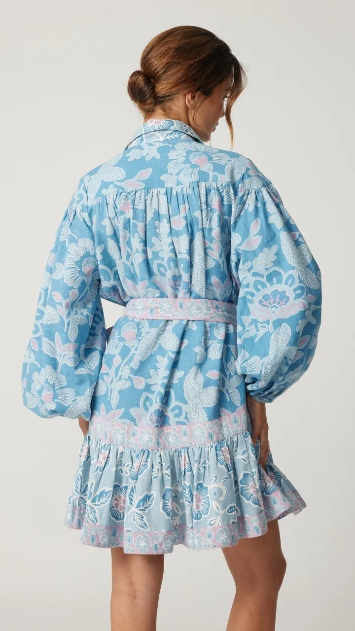 Load image into Gallery viewer, Juliette Short Dress Light Blue - ONE SIZE - Dress
