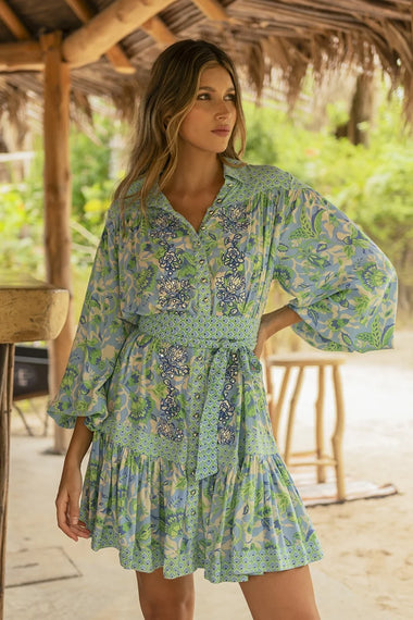 Stefania Short Dress Blue - ONE SIZE - Dress