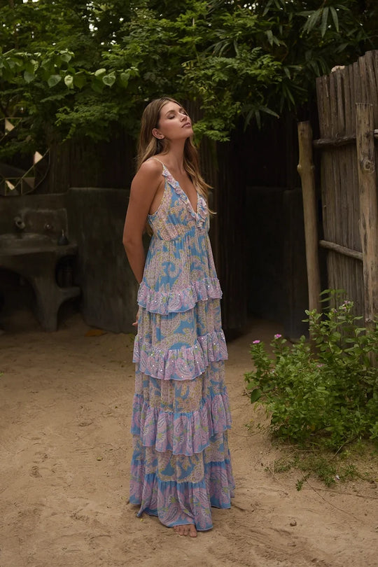 Load image into Gallery viewer, Yolanda Long Dress Blue - ONE SIZE - Dress
