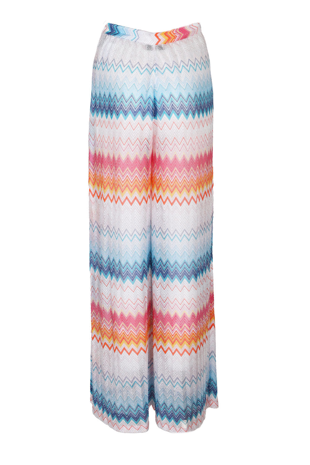 Load image into Gallery viewer, Classic Trousers In a Viscose Blend Zig Zag Lame Shaded Fucsia/Blue
