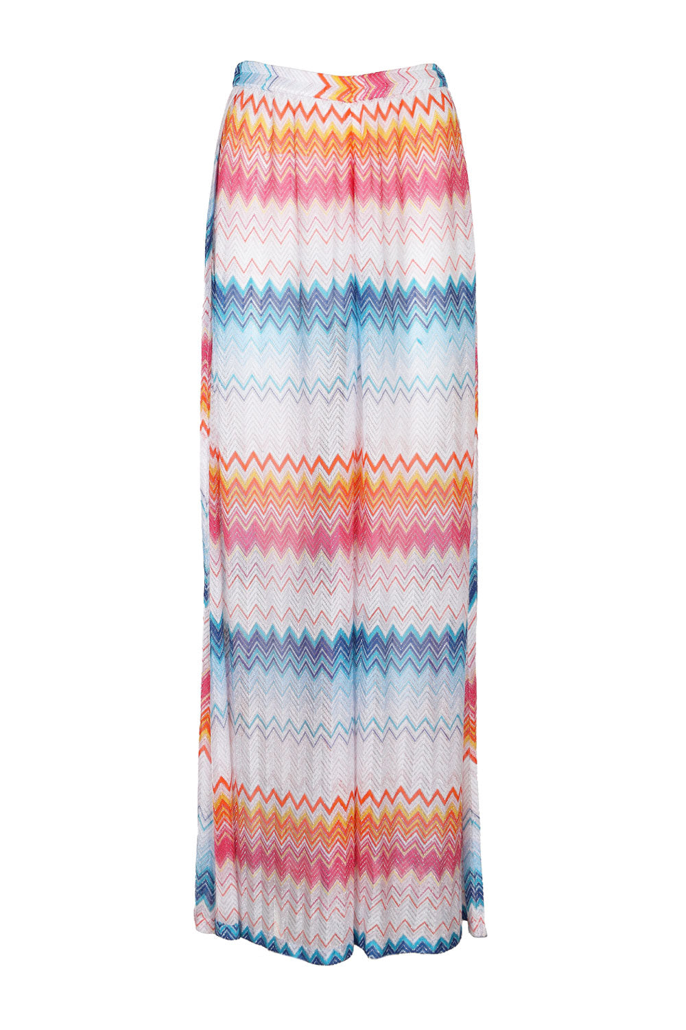 Load image into Gallery viewer, Classic Trousers In a Viscose Blend Zig Zag Lame Shaded Fucsia/Blue
