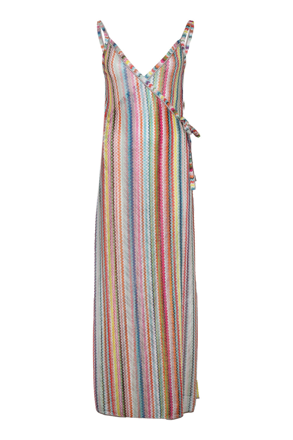 Load image into Gallery viewer, Long Cover-up in Viscose with Zigzag Pattern Multicolor
