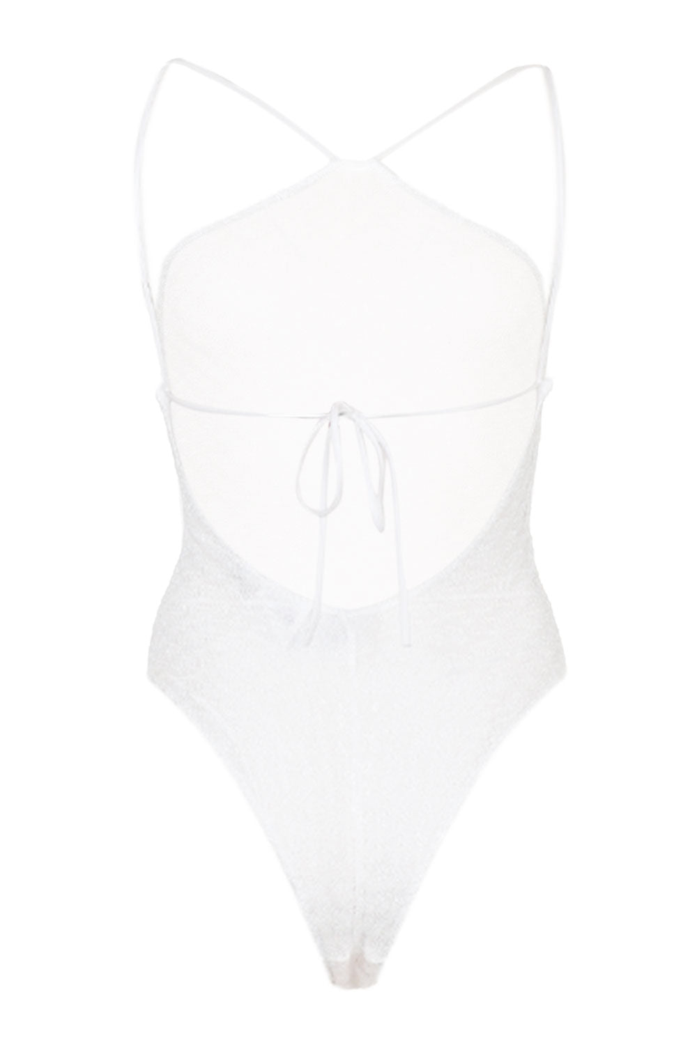 Load image into Gallery viewer, One Piece Swimsuit in Lame Halterneck White
