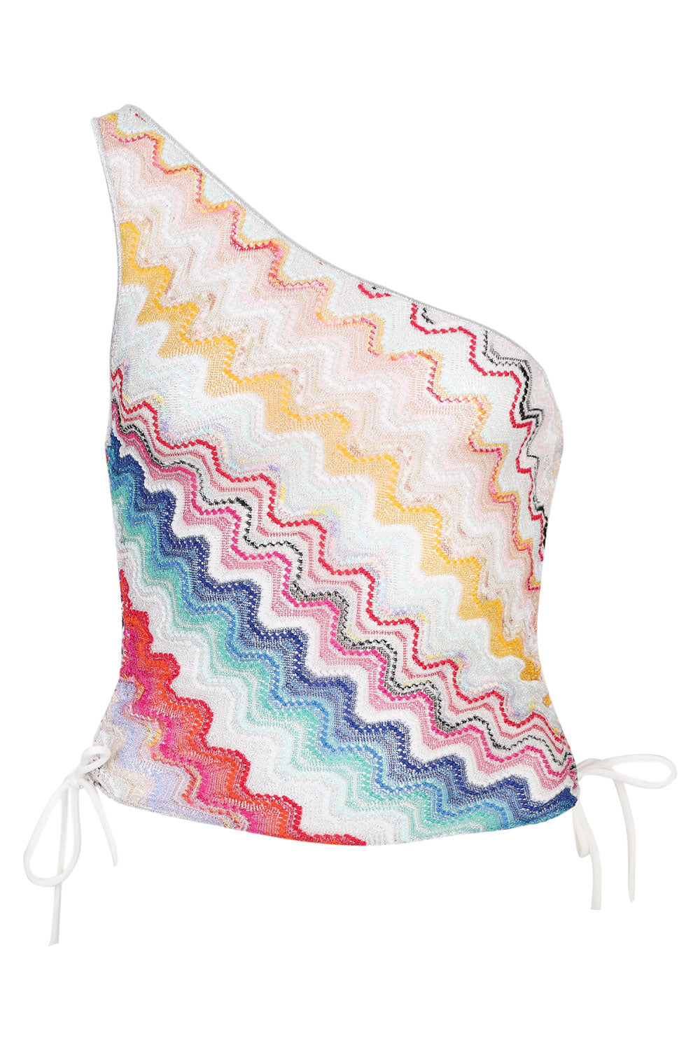 Load image into Gallery viewer, On Shoulder Crop Top Multicolored White Base
