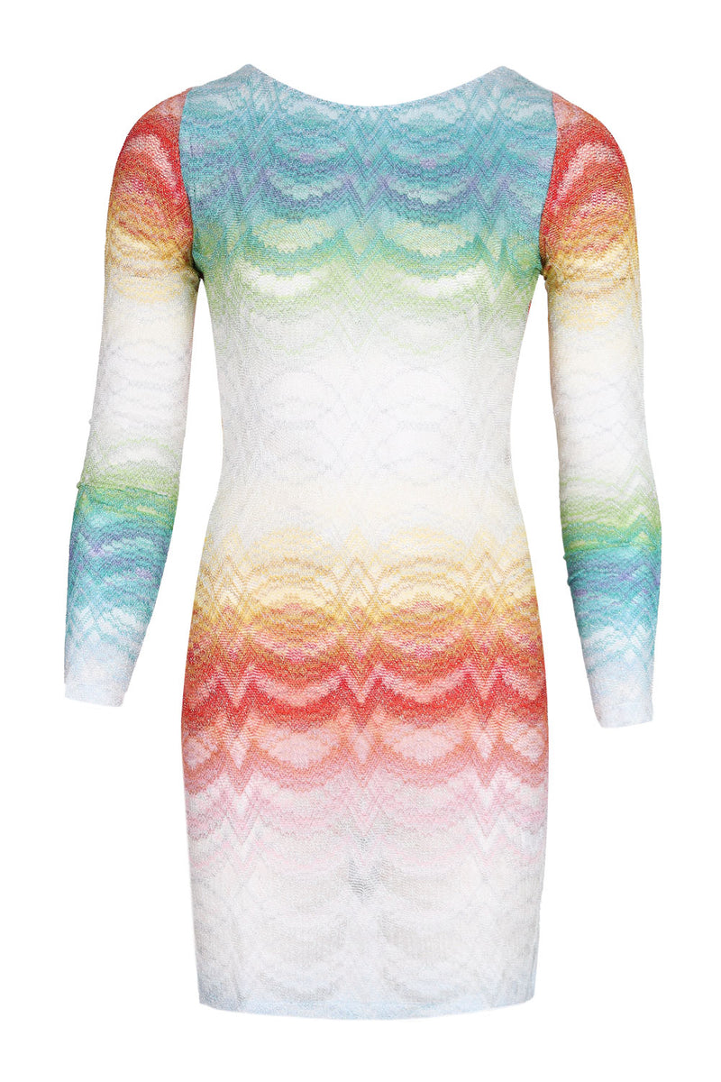 Shaded Viscose Lame Mini Dress Multicolor