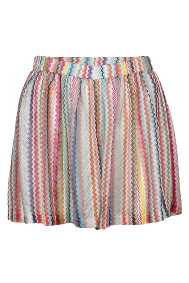 Viscose Lamé Shorts with Zigzag Pattern Multicolor