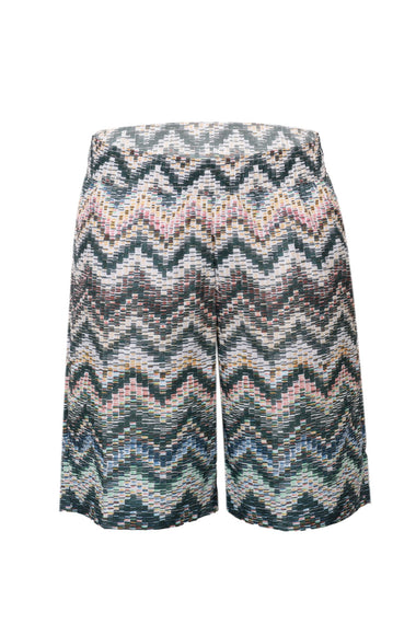 Boys Green Zigzag Swim Shorts