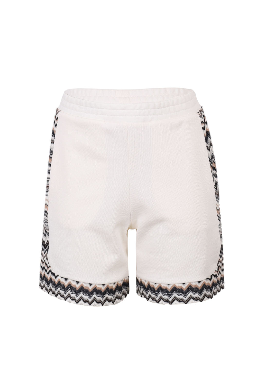 Boys Ivory Fleece Zig Zag Shorts