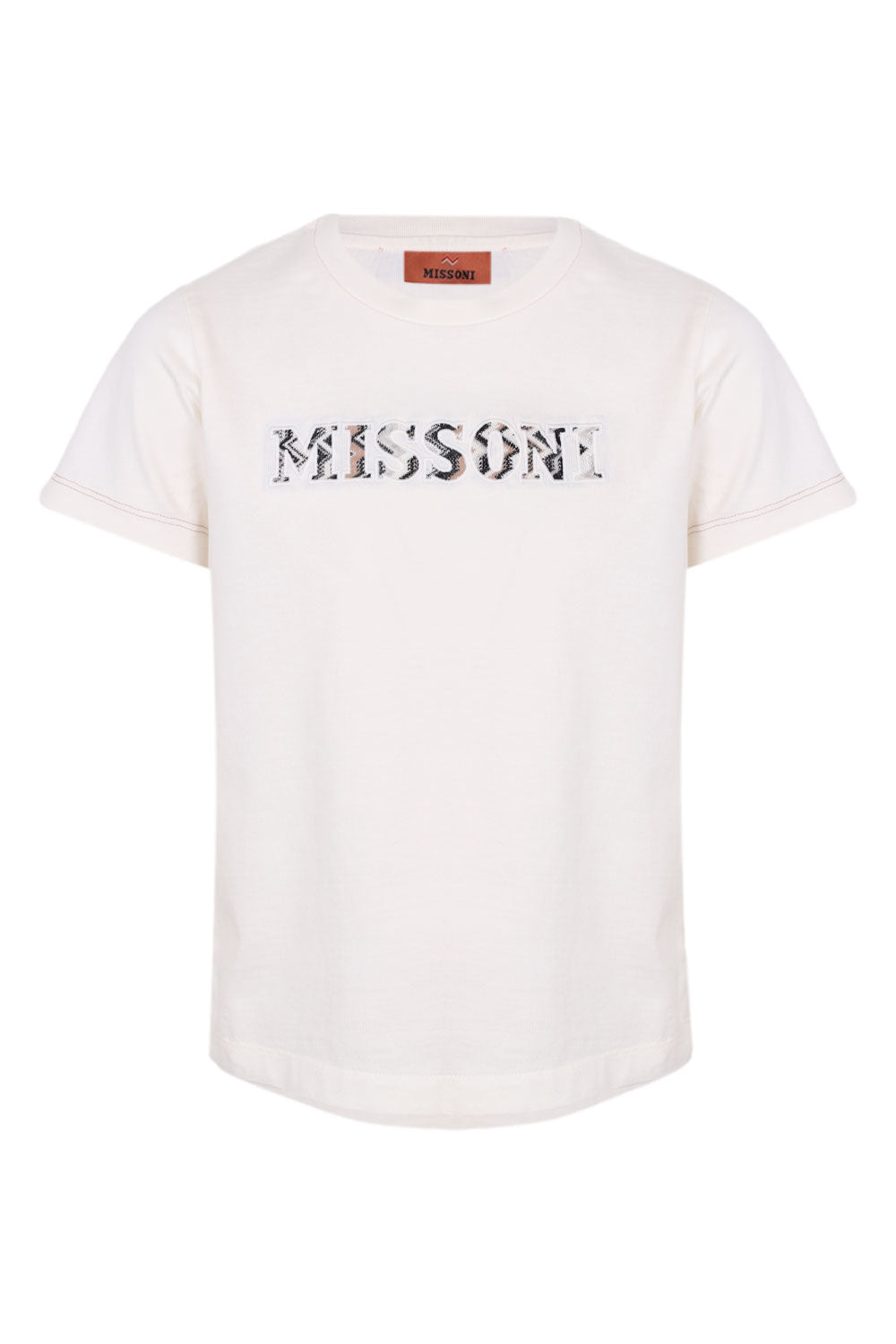 Boys Zigzag Logo Ivory Top