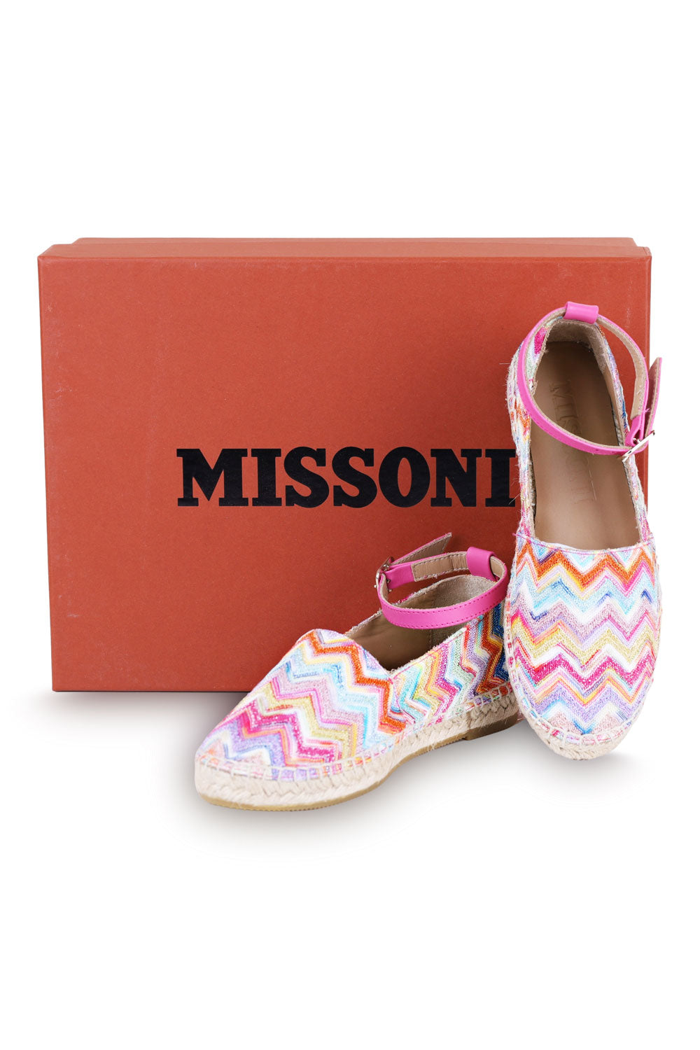 Load image into Gallery viewer, Girls Zigzag Pattern Ankle Strap Ballerinas
