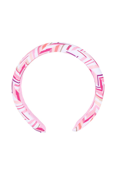 Girls Ivory Fuchsia Zigzag Headband