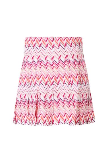 Girls Ivory Fuchsia Zigzag Skirt