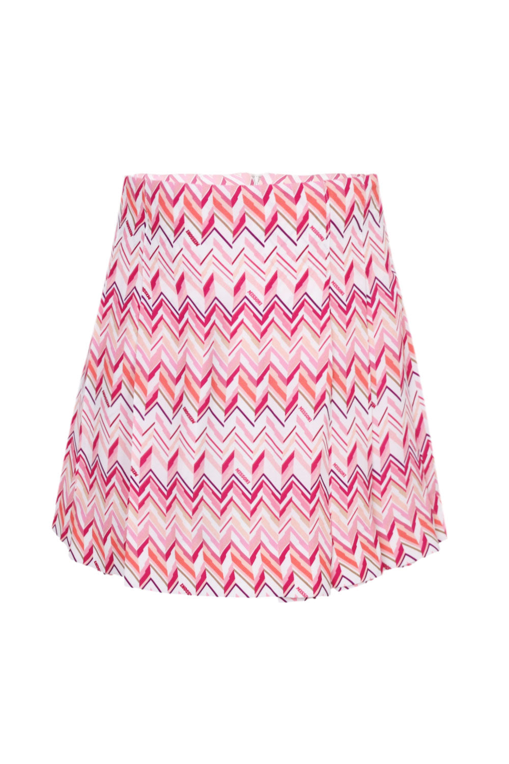 Girls Ivory Fuchsia Zigzag Skirt