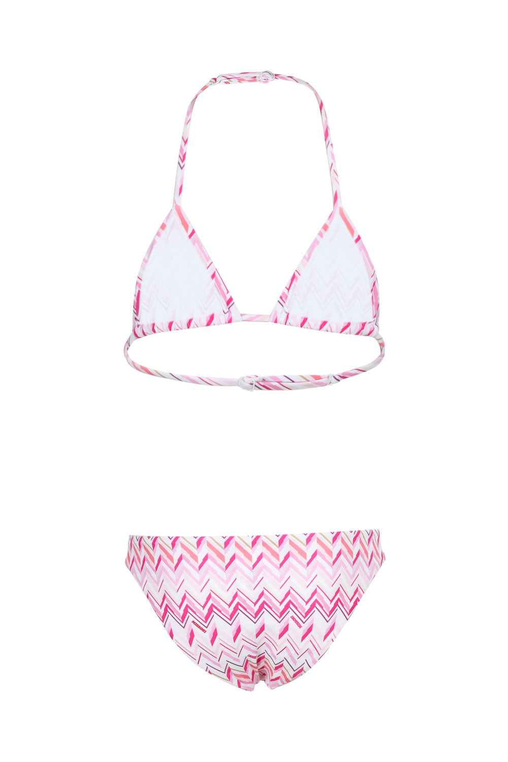 Load image into Gallery viewer, Girls Fuchsia White Zigzag Bikini
