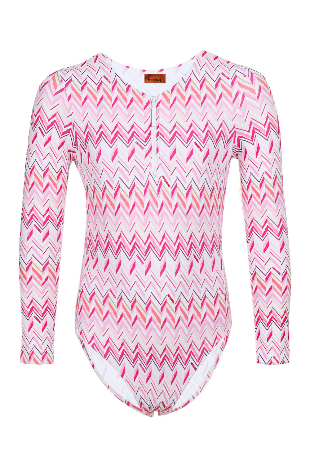 Load image into Gallery viewer, Girls Fuchsia Zigzag Pattern Swimsuit
