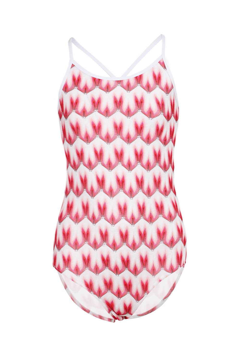 Load image into Gallery viewer, Girls Knit Fabric Fuchsia Swimsuit
