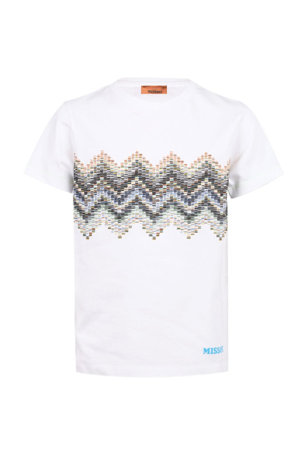 Load image into Gallery viewer, Boys White Pixellated Zigzag Graphic T-Shirt
