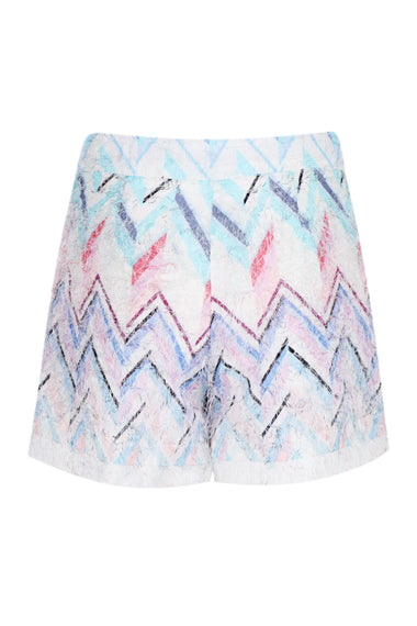 Girls Blue Zigzag Pattern Shorts