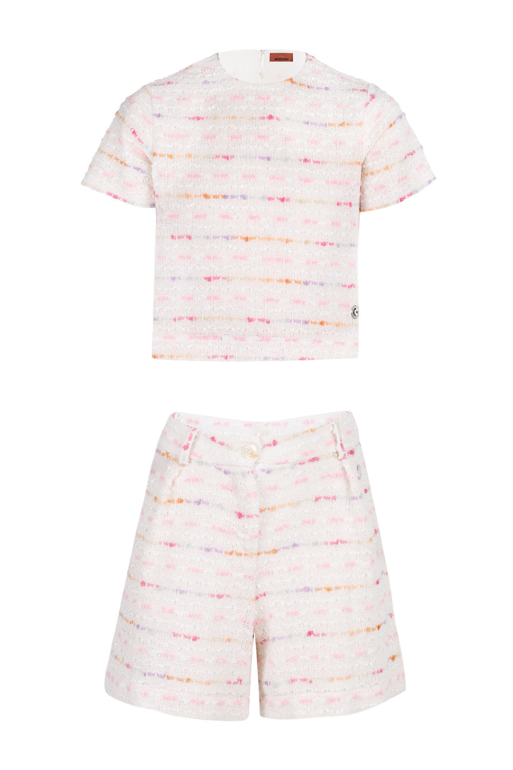 Load image into Gallery viewer, Girls Knitted Fabric Beige Multicolor Suit
