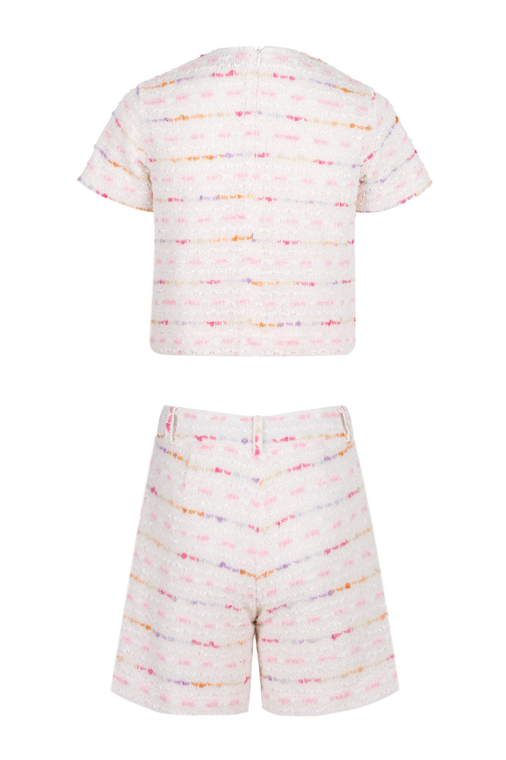 Load image into Gallery viewer, Girls Knitted Fabric Beige Multicolor Suit
