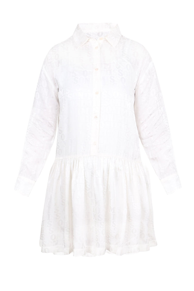 Woven Long Sleeve Dress White