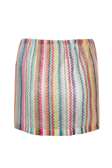 Mini Skirt in Printed Zigzag Tulle