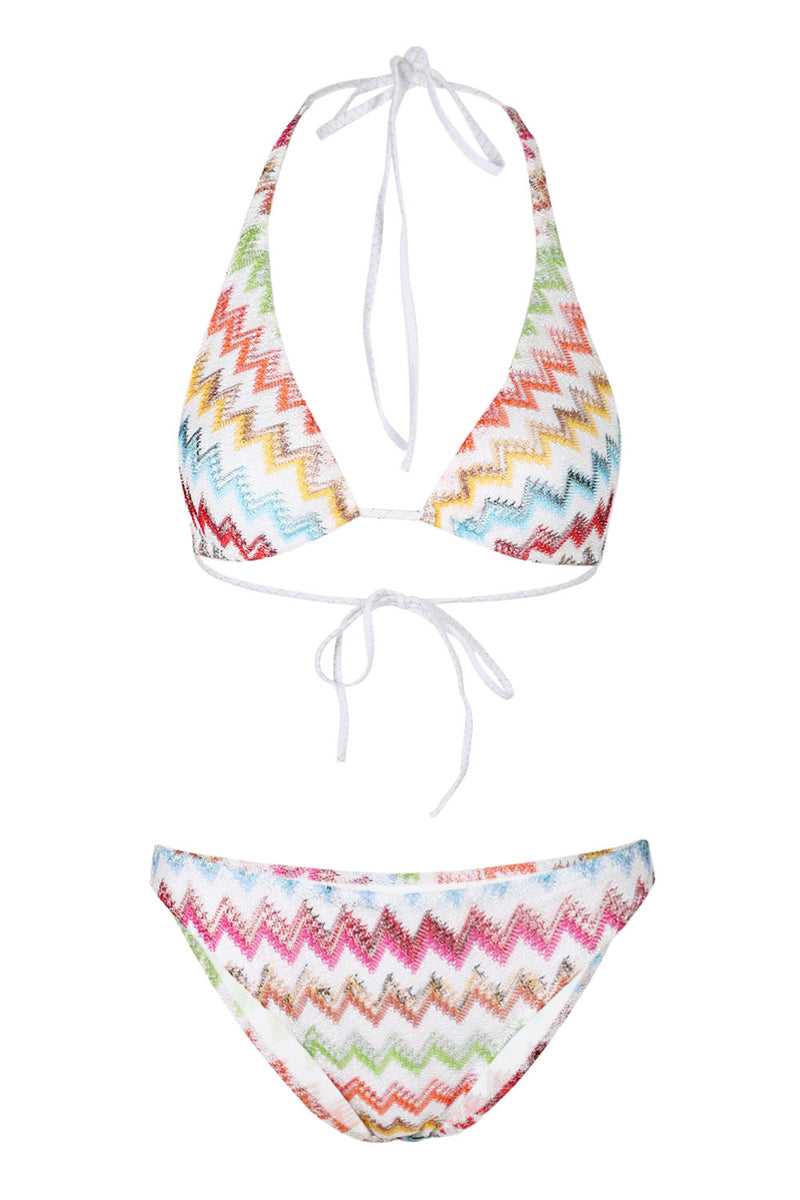 White Chevron Pattern Bikini