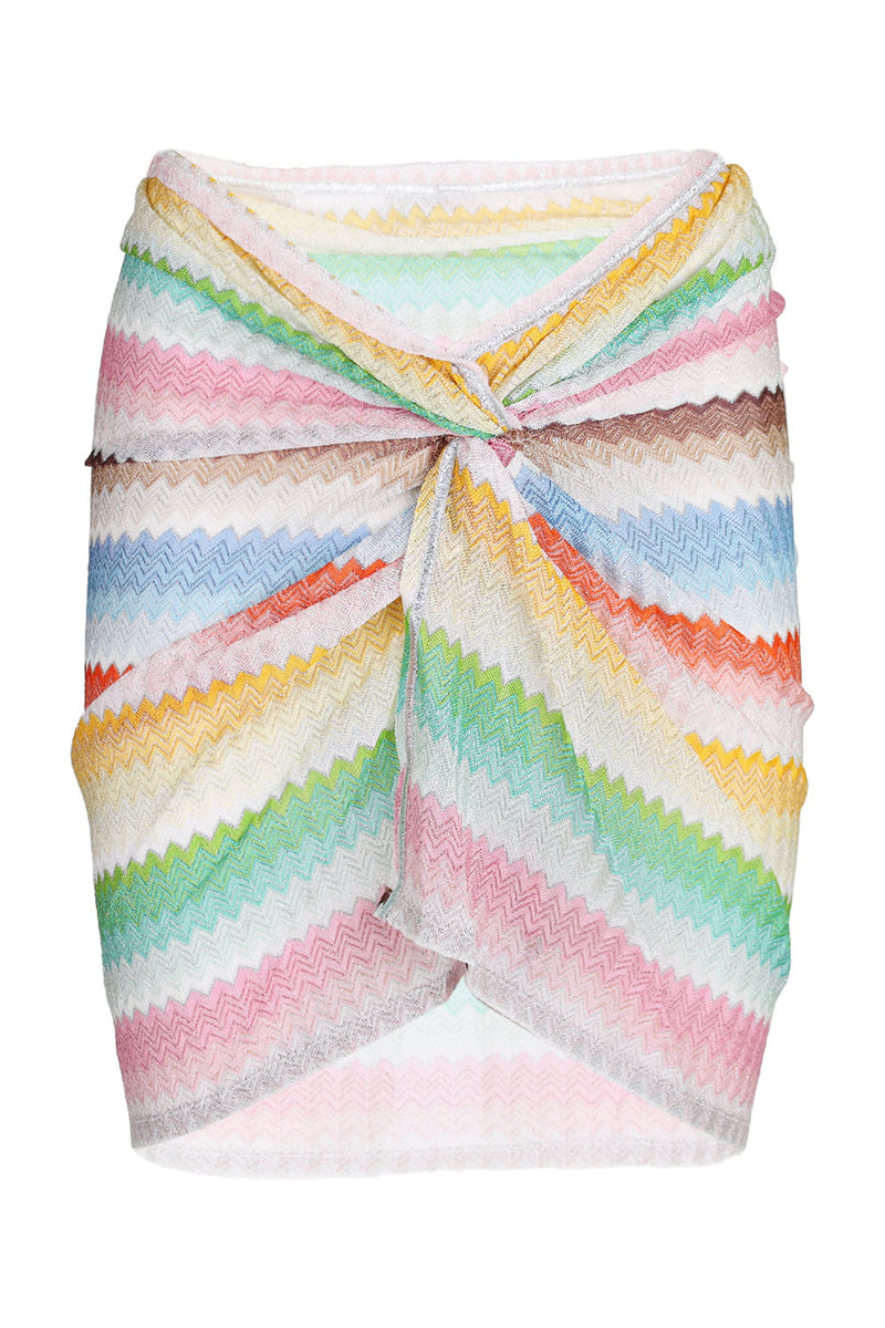 Zig Zag Pattern Mini Skirt Multicolor