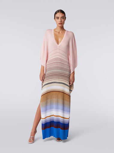 Knitted Cover Up Blue Beige - Cover Up