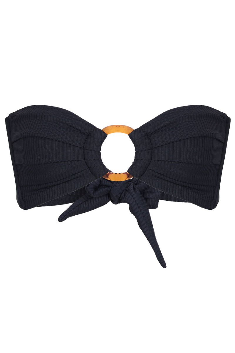 Black Rib Tori Bandeau Top