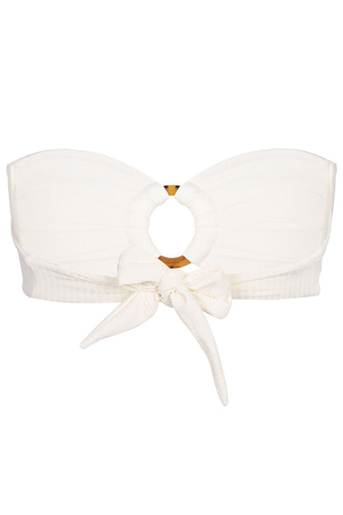 Cream Rib Tori Bandeau Top