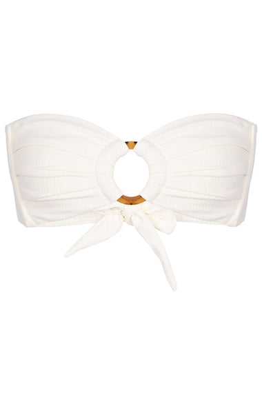 Cream Rib Tori Bandeau Top