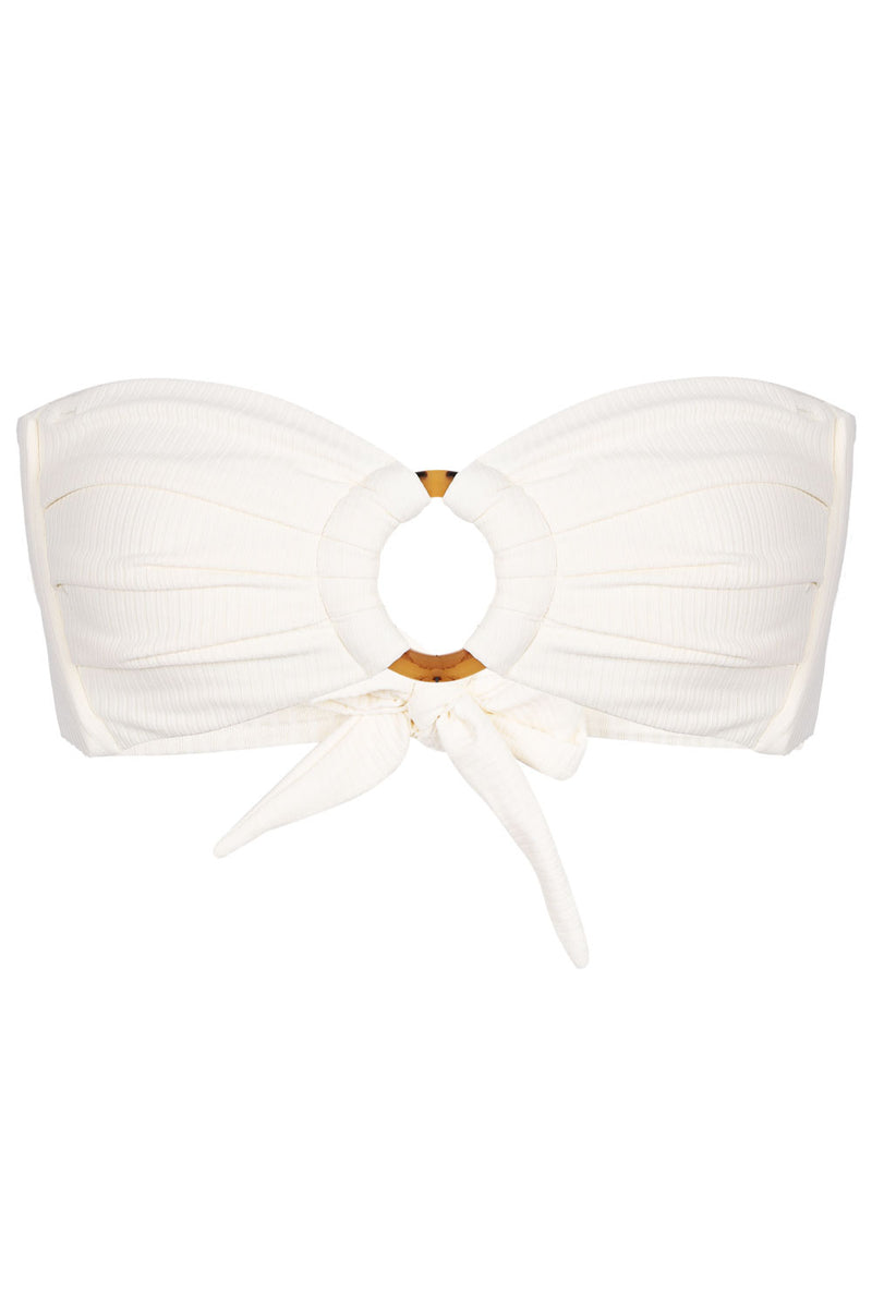 Cream Rib Tori Bandeau Top