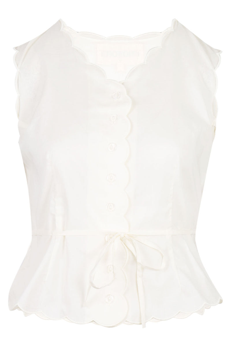 Cream Scalloped Vest