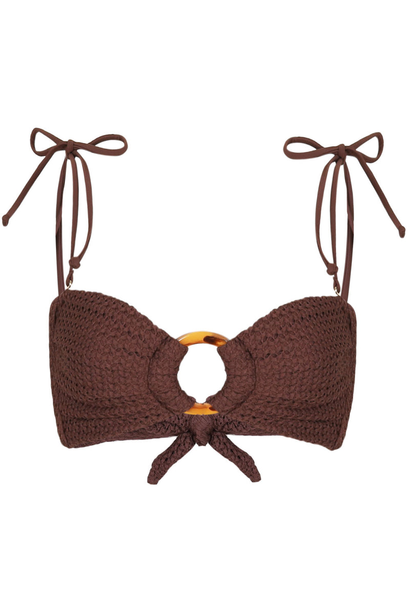 Espresso Crochet Tori Bandeau Top