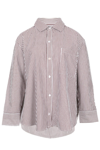 Espresso Pin Stripe Boyfriend Shirt