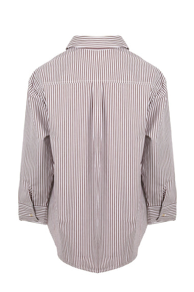 Espresso Pin Stripe Boyfriend Shirt