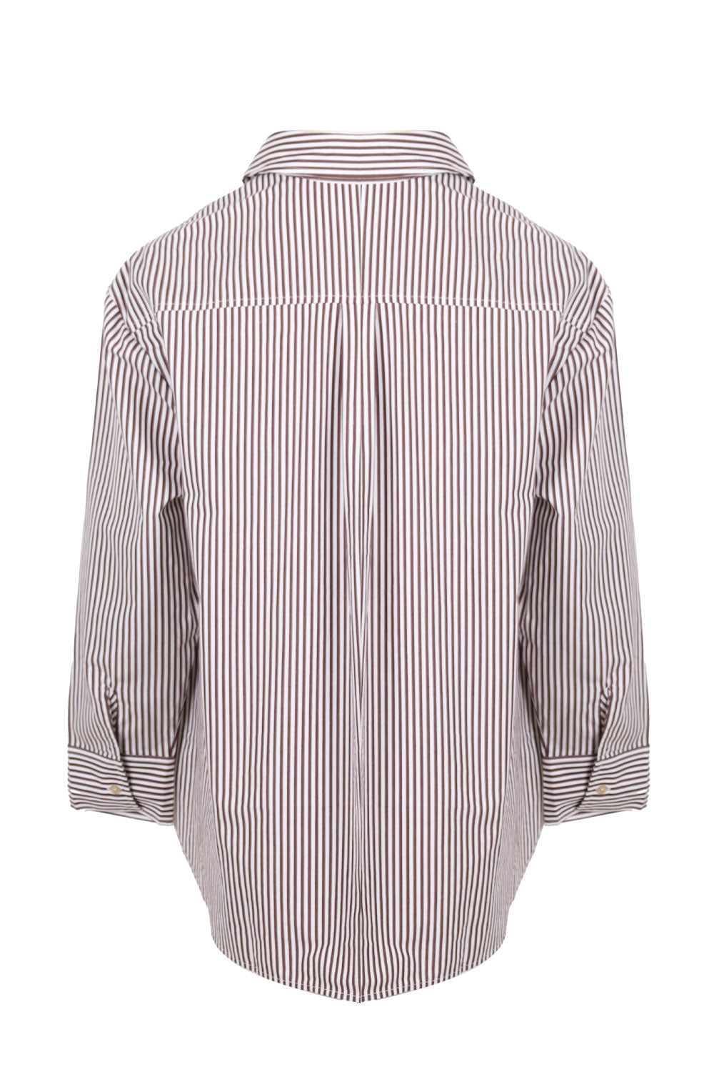 Load image into Gallery viewer, Espresso Pin Stripe Boyfriend Shirt
