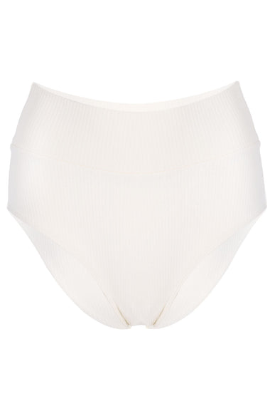 Cream Rib Added Coverage High Rise Bottom Cream