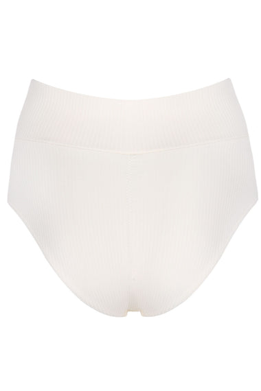 Cream Rib Added Coverage High Rise Bottom Cream