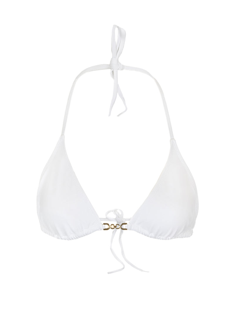 Monza Triangle Bikini Top White