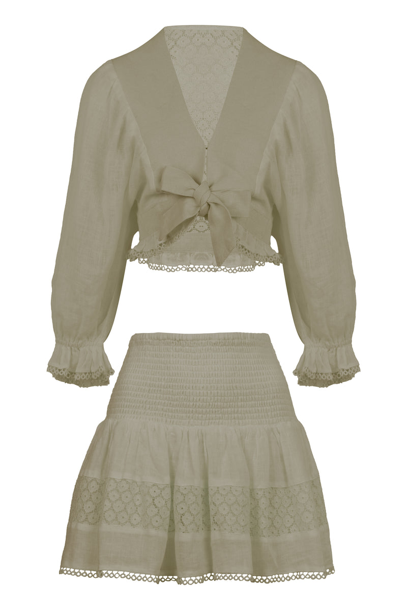 Ishaan Top and Skirt Set Taupe