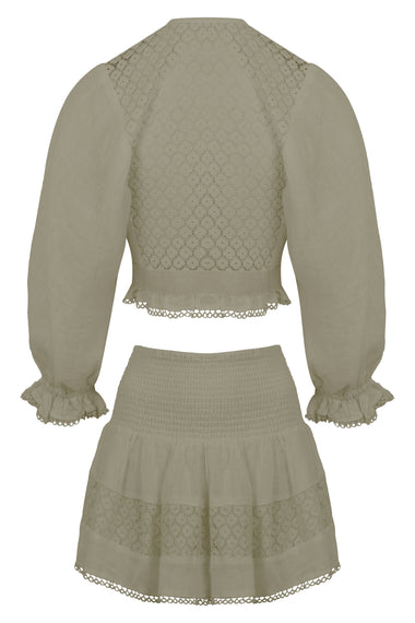 Ishaan Top and Skirt Set Taupe