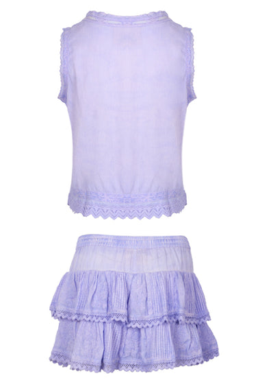 Cannes Embroidered Tank Top And Skort Washed Purple