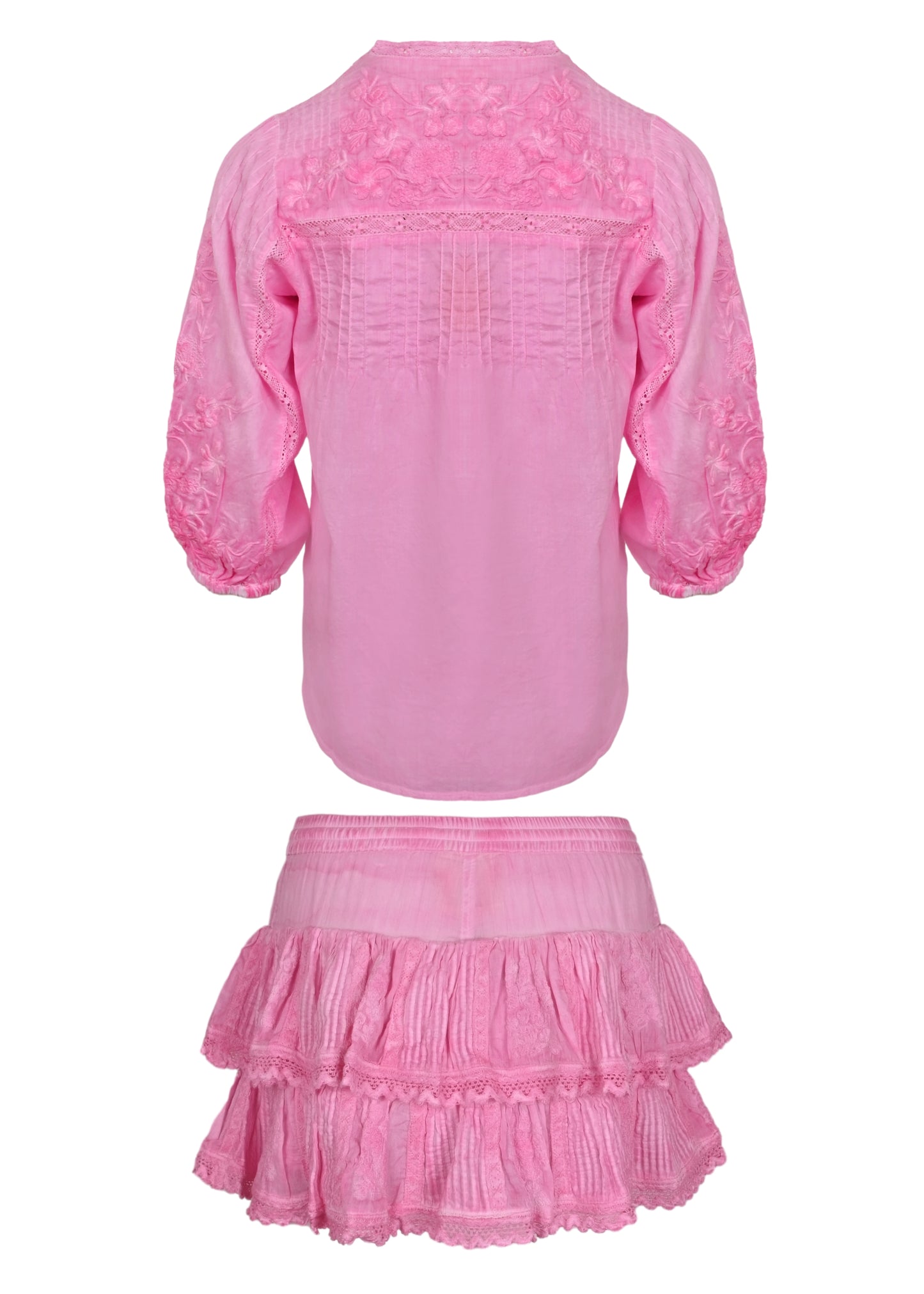 Load image into Gallery viewer, Coquette Embroidered Shirt And Skort Washed Pink
